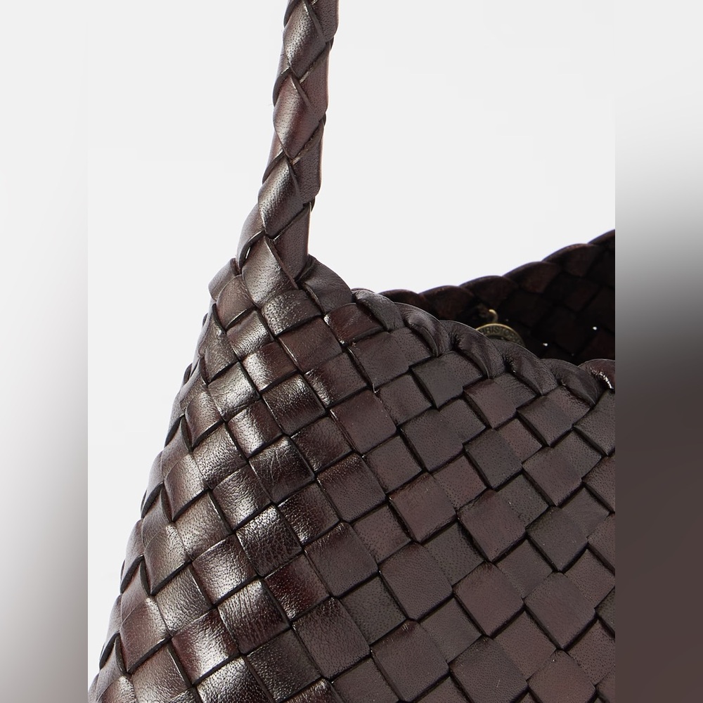 DRAGON DIFFUSION Rosanna mini woven leather tote color dark brown - Picture 6 of 13